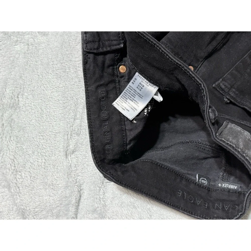 American Eagle Jeans Mens 26x27 Black Original Bootcut Dark‎ Wash